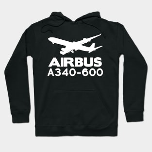 Airbus A340-600 Silhouette Print (White) Hoodie